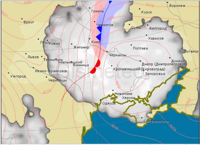  Погоду в Украине резко испортит «битва» теплого и холодного фронтов