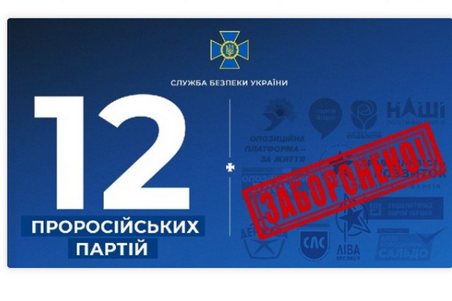 В Украине запретили уже 12 пророссийских партий: полный перечень